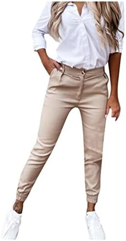 Dress Pants for Women Comfort Stretchy Work Slacks Business Casual Straight Leg Button Trousers Skinny Cropped Pants