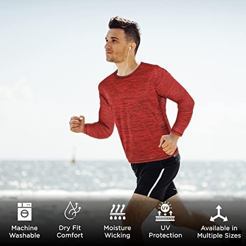 Long Sleeve Workout Shirts for Men 4 Pack Moisture Wicking Dry Fit for Running Sports and Gym Fitness