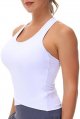 Womens' Racerback Workout Tank Tops with Built in Bra Sleeveless Slim Fit