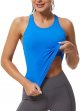 Workout Tank Tops for Women Racerback Basic Running Tanks Seamless Muscle Athletic Yoga Tops with Built in Bra