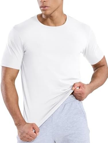 Cotton T Shirts for Men Short Sleeve Tee for Casual Work Classic Ultra Soft Tshirt Tops, Crewneck, Breathable