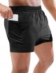 Men's 3 Inch Athletic Running Shorts with Brief Liner Quick Dry Gym Active Workout Lined Shorts with Zipper Pocket