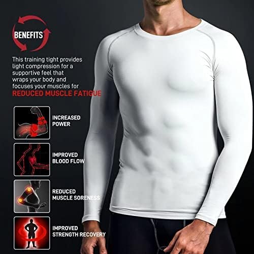 Compression Shirts for Men Long Sleeve Workout Shirts Mens UPF 50+ Running Cycling Base Layer Top,Sweat Wicking Cool