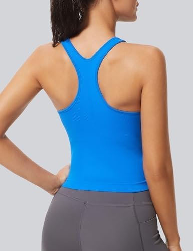 Workout Tank Tops for Women Racerback Basic Running Tanks Seamless Muscle Athletic Yoga Tops with Built in Bra