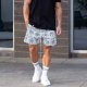 Mens Mesh Graphic Print Shorts Casual Fashion Cool Shorts Retro Active Gym Streetwear Short Pants