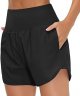 Women's High Waist Running Shorts with Liner Athletic Hiking Workout Shorts Zip Pockets