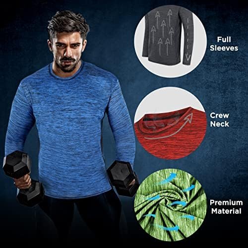 Long Sleeve Workout Shirts for Men 4 Pack Moisture Wicking Dry Fit for Running Sports and Gym Fitness