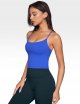 Womens Low scoop neck Tank Tops Built in Bra U back Workout Tanks Spaghetti Criss Cross Strap Sleeveless Cropped Top