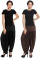 Women's Beige & Brown Pack of 2 Large Size Yoga Pajama Trousers Sport Pant Dancing