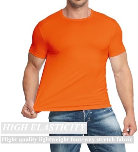 5 Pack Mens Workout T Shirts Running Athletic Quick Dry Short Sleeve Crew Neck Polyester Summer Performance Tee