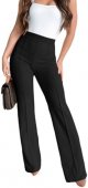 Wide Leg Dress Pants for Women Elastic High Waist Straight Leg Pants Business Casual Pull on Office Work Slacks