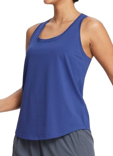 Womens Workout Tops Racerback Sleeveless Athletic Tank Tops Running Shirts Quick Dry Gym Clothes