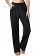 Women's Drawstring Pants, Wide Leg Yoga Sweatpants Comfy Loose Straight Lounge Pants with Pockets