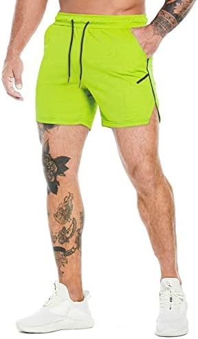 Men's Workout Running Shorts 5 Inch, Lightweight Mesh Gym Athletic Fitted Short Pants for Bodybuilding Training