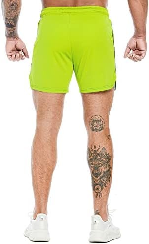 Men's Workout Running Shorts 5 Inch, Lightweight Mesh Gym Athletic Fitted Short Pants for Bodybuilding Training