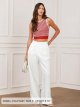 Women's Ribbed Knit Crop Tank Tops Summer Y2K Striped Sleeveless Shirts