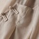 Women Chinese Frog Button Trim Cotton Linen Palazzo Trousers Summer Fashion Casual Elastic High Waist Wide Leg Pants