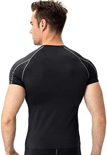 Men's Compression Shirt Athletic Short Sleeve Quick Dry Base-Layer Workout Running T-Shirt Sports Active Fitted Top