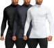 2 or 3 Pack Men's Thermal Long Sleeve Compression Shirts, Turtle/Mock Winter Sports Base Layer, Active Running Shirt