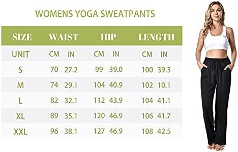 Women's Drawstring Pants, Wide Leg Yoga Sweatpants Comfy Loose Straight Lounge Pants with Pockets