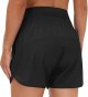 Women's High Waist Running Shorts with Liner Athletic Hiking Workout Shorts Zip Pockets