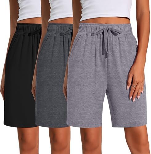 3 Pack Women's Shorts Quick Dry Shorts Women Drawstring High Waisted Shorts Womens Athletic Shorts with Pockets