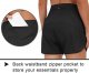 Women's High Waist Running Shorts with Liner Athletic Hiking Workout Shorts Zip Pockets