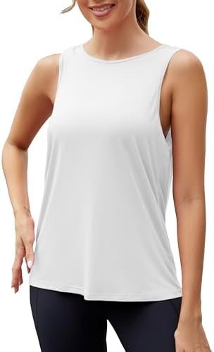 Workout Tops for Women Loose fit Mesh Athletic Shirts Sleeveless Yoga Tank Running Gym Tops