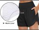 Women's High Waist Running Shorts with Liner Athletic Hiking Workout Shorts Zip Pockets