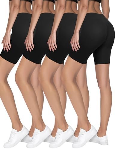 3-4 Pack Shorts Women, Athletic Shorts for Women, Seamless Anti Chafing Shorts for Under Dresses Workout